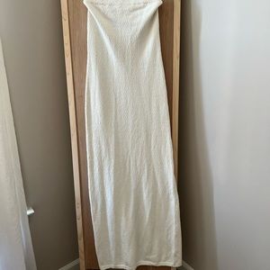 Cream knit full length dress